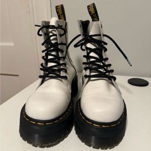 Dr. Martens Jadon Boot. White, Women’s US size 8.